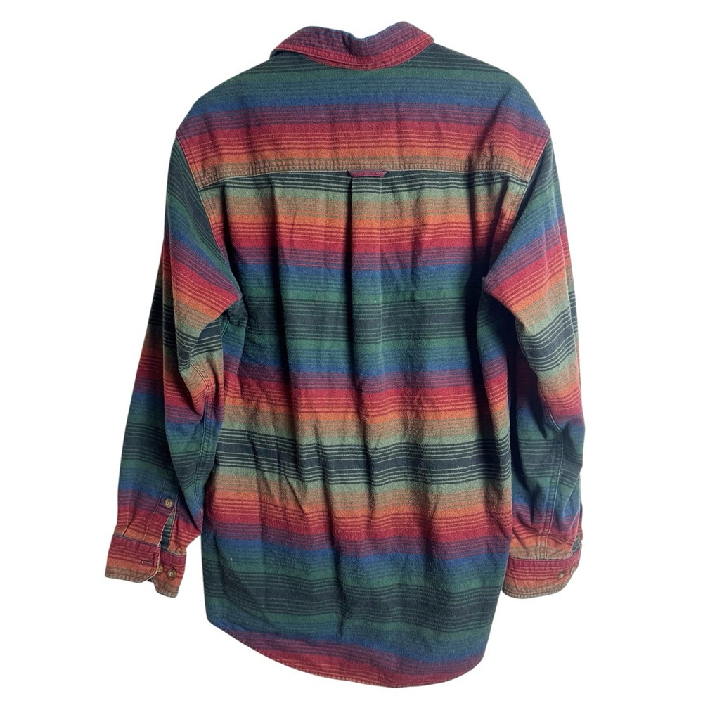 Woolrich Men M Shirt 90s Aztec M Print Southwestern Rainbow Flannel Button Down - Picture 2 of 6